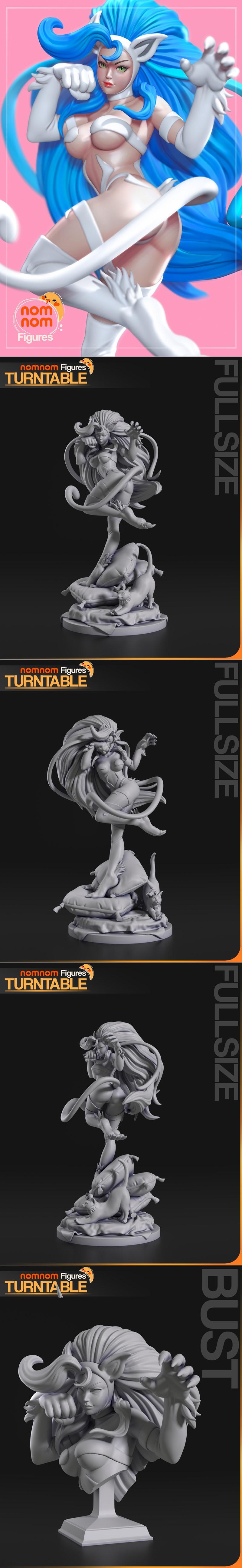 Nomnom Figures - 黑暗猎手系列 3D打印模型|Nomnom Figures – Felicia Rosemary Dark Stalkers Remastered – 3D Print Model STL