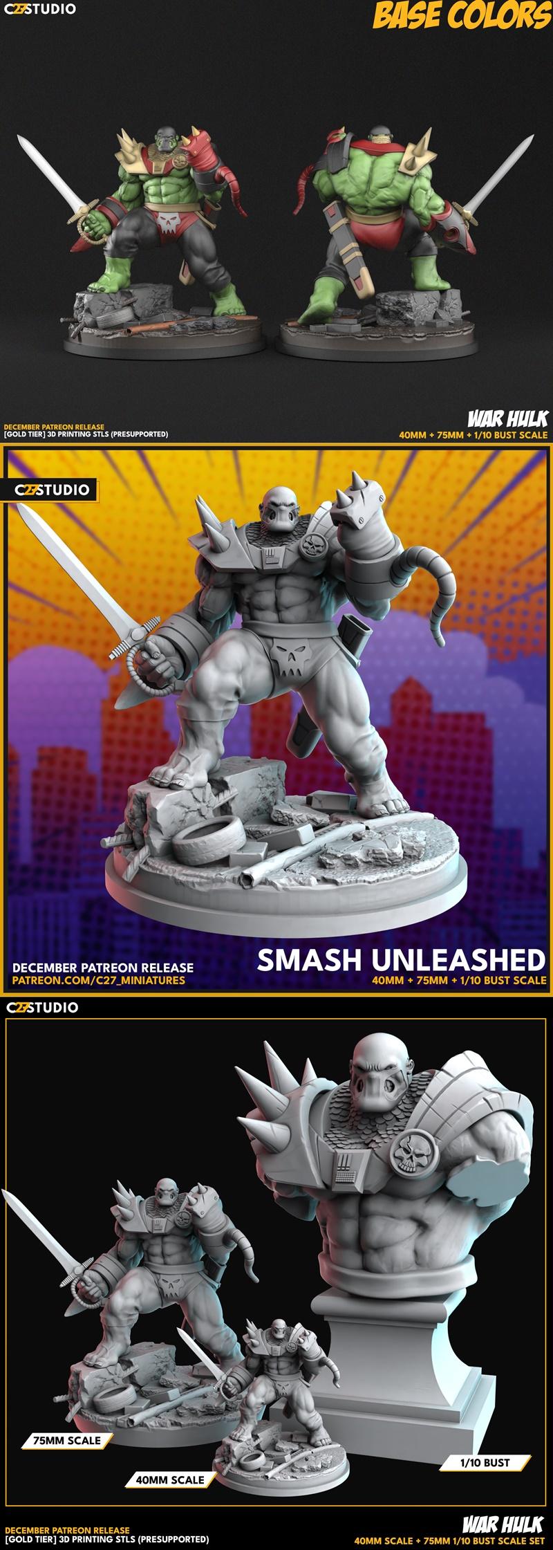 War Hulk 3D打印模型|War Hulk – 3D Print Model STL