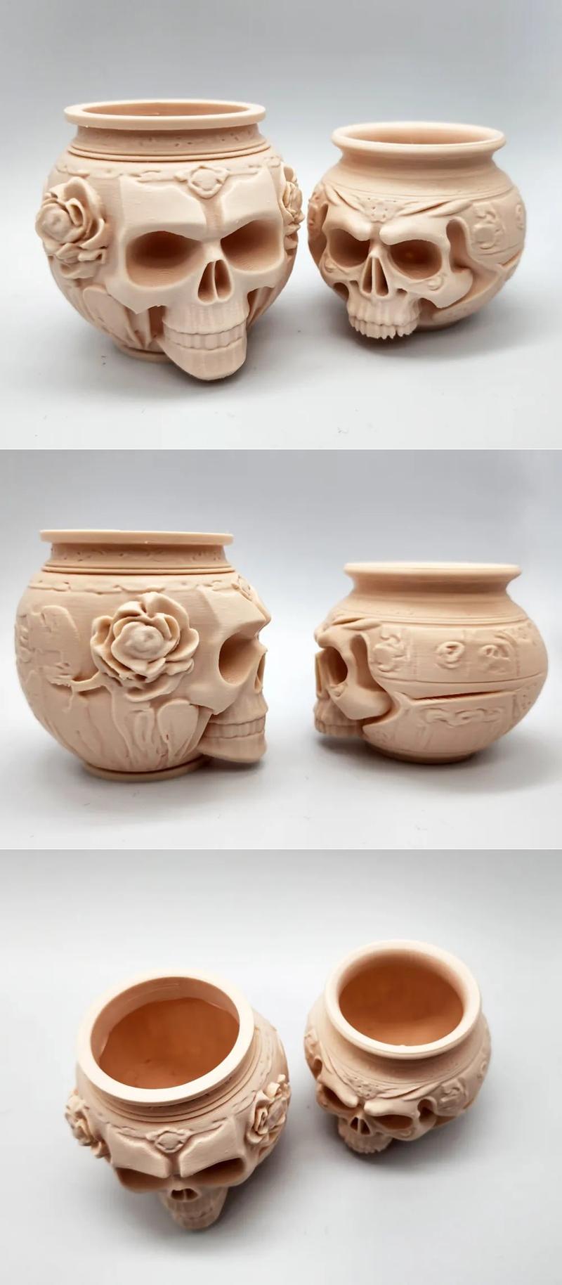 2 Skull Amphora 3D打印模型|2 Skull Amphora – 3D Print Model STL