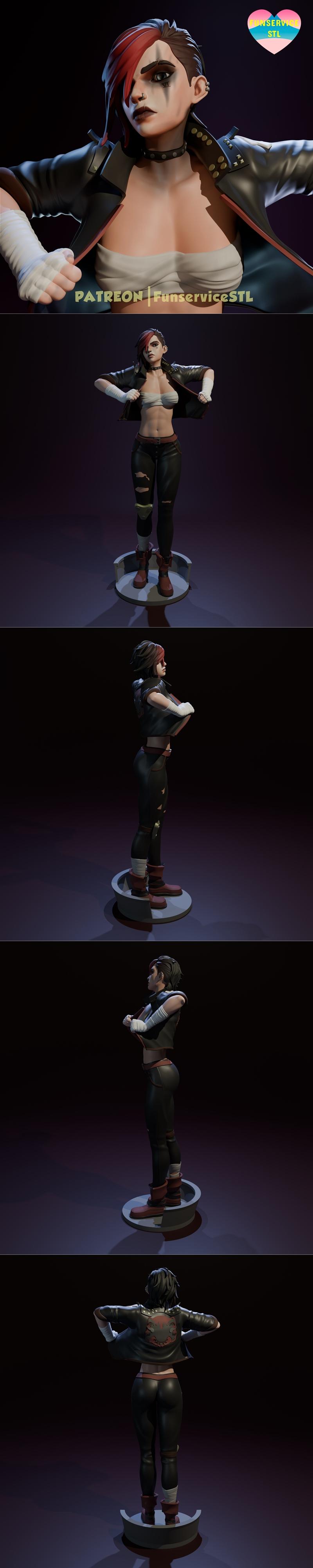 Funservice动漫角色Vi 3D打印模型|Funservice – Arcane – Vi – 3D Print Model STL