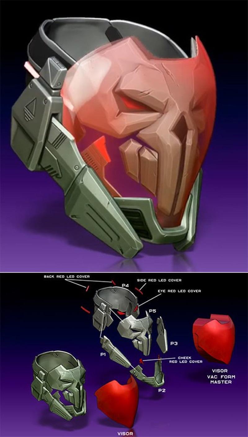 Hex3D - 战斧2099头盔 - 3D打印模型|Hex3D – Punisher 2099 Helmet – 3D Print Model STL