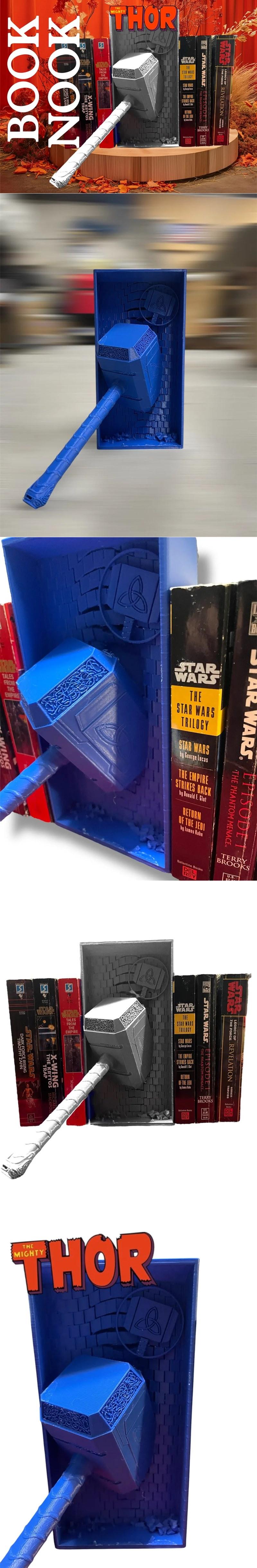 雷神书角馆 – 3D打印模型 STL|Thor Book Nook – 3D Print Model STL