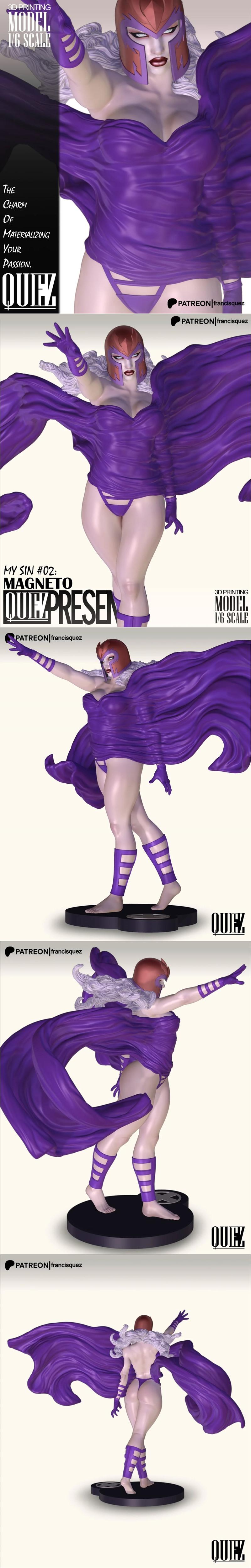 弗朗西斯·奎兹 02号模型 激发自磁力者 3D打印雕塑|Francis Quez – My SIN 02 Inspired by Magneto – 3D Print Model STL