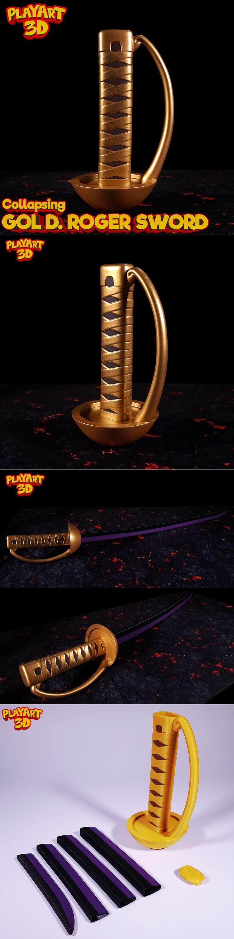 3D打印模型：乔巴之剑戈尔·D·罗杰|Collapsing Ace Sword Gol D. Roger – 3D Print Model STL
