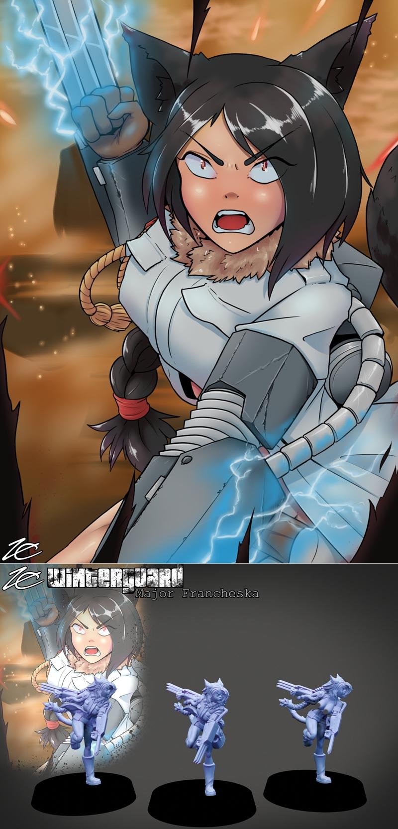 Nyokan冬季守卫队弗朗切斯卡 3D打印模型|Nyokan Winterguard Major Francheska – 3D Print Model STL