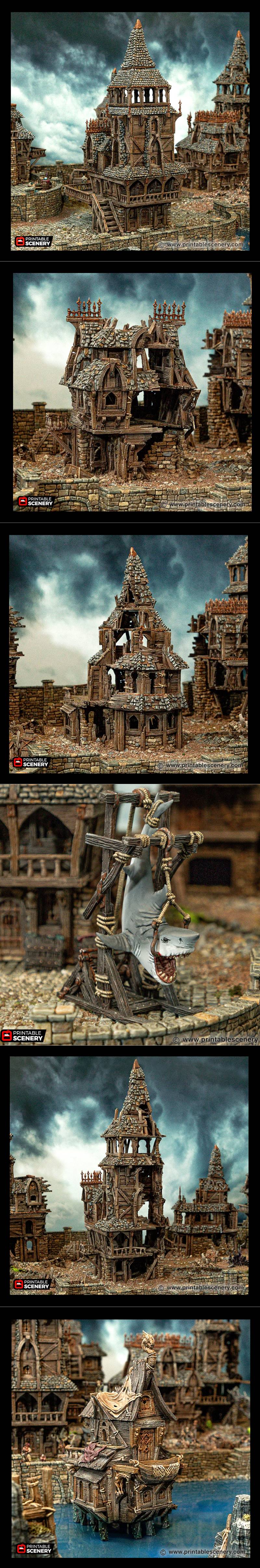 可打印城市场景模型——破败与废墟之城|Printable Scenery – Cities of Ramshackle and Ruin – 3D Print Model STL