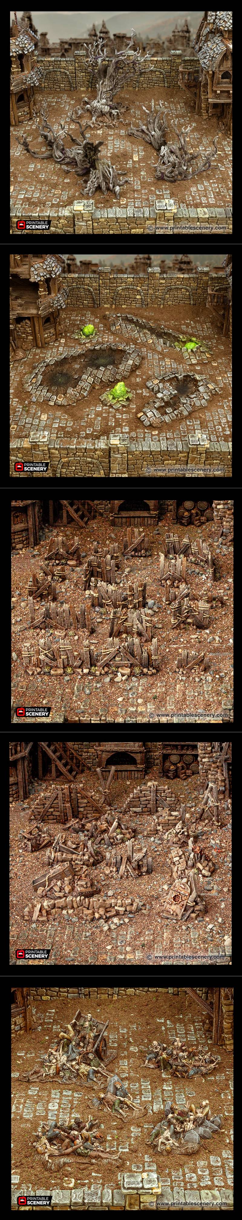 可打印城市场景模型——破败与废墟之城|Printable Scenery – Cities of Ramshackle and Ruin – 3D Print Model STL