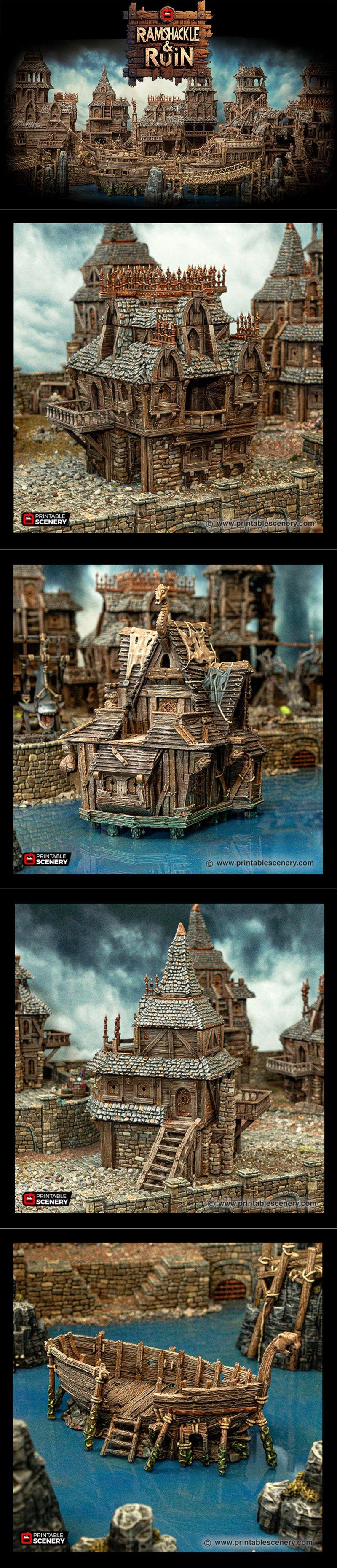 可打印城市场景模型——破败与废墟之城|Printable Scenery – Cities of Ramshackle and Ruin – 3D Print Model STL