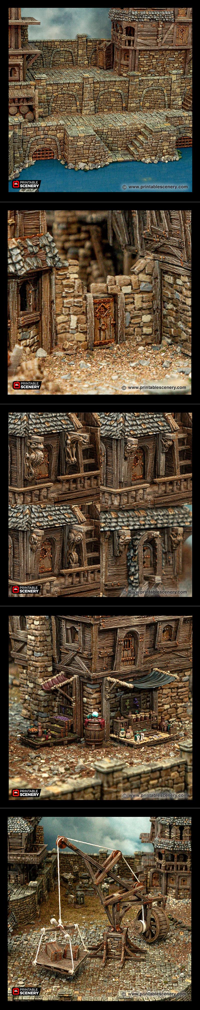 可打印城市场景模型——破败与废墟之城|Printable Scenery – Cities of Ramshackle and Ruin – 3D Print Model STL