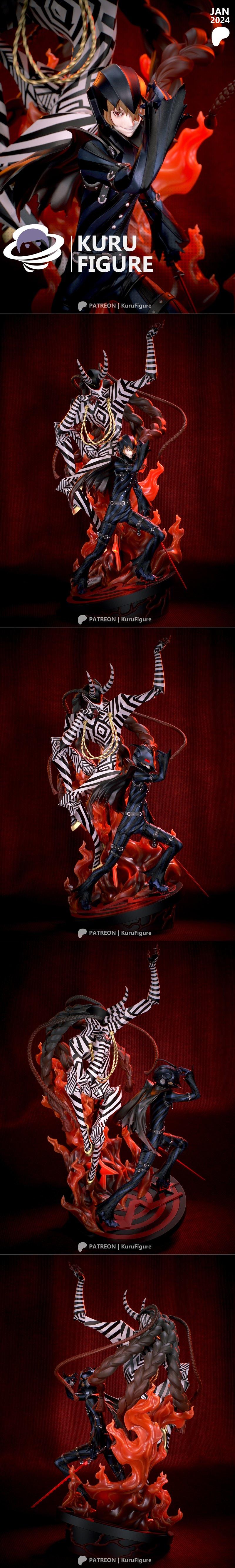 Kuru角色Goro Akechi 3D打印模型|Kuru Figure – Persona – Goro Akechi – 3D Print Model STL