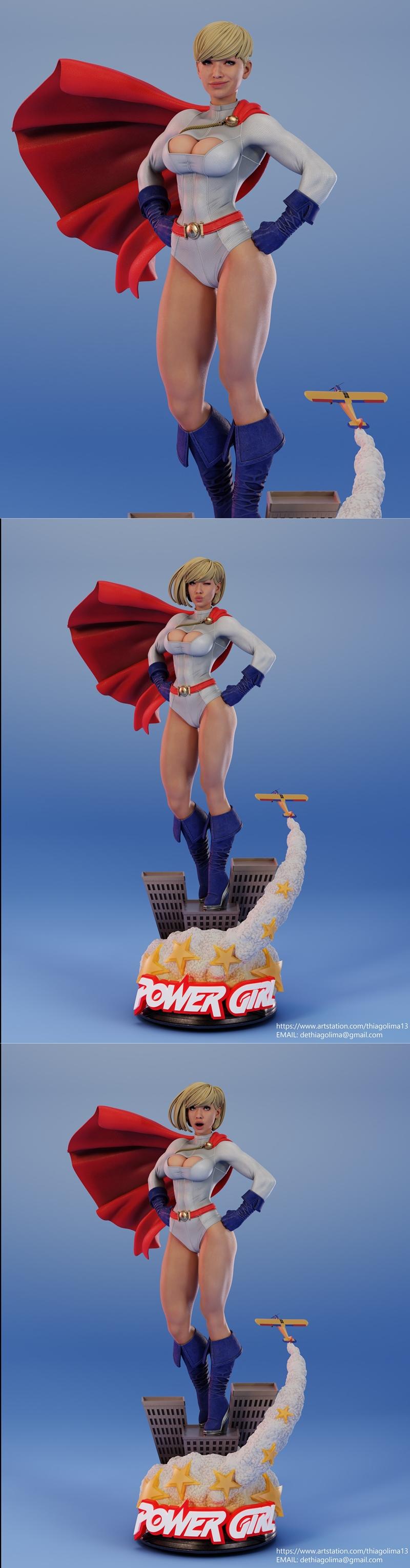 KuGo工作室 Powergirl 3D打印模型|KuGo Figures – Powergirl – 3D Print Model STL
