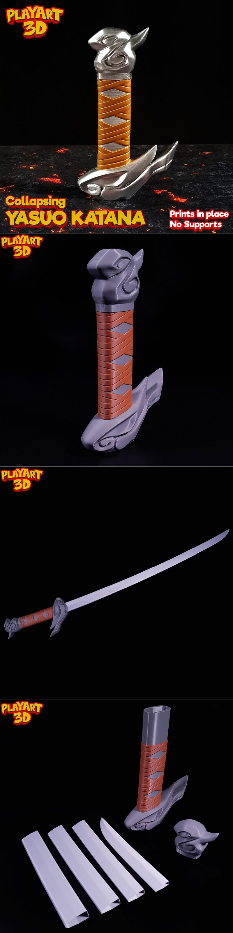 Collapsing Katana Yasuo (League of Legends) – 3D Print Model STL