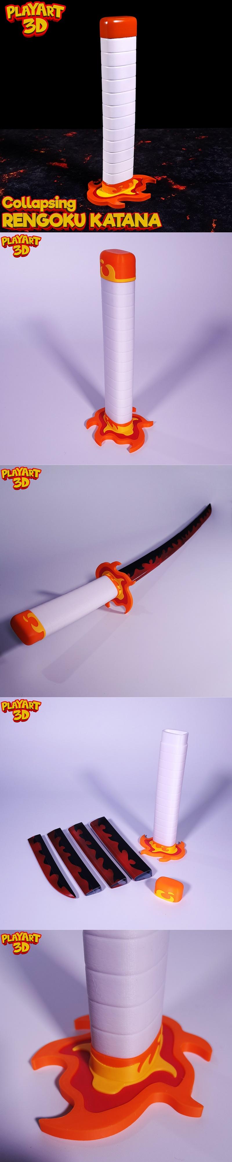 Collapsing Katana Kyojuro Rengoku – 3D Print Model STL