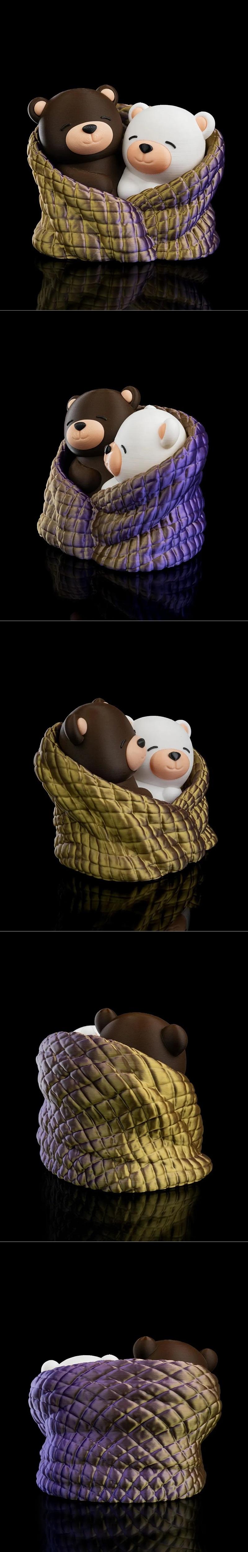Cuddling Bears – 3D Print Model STL