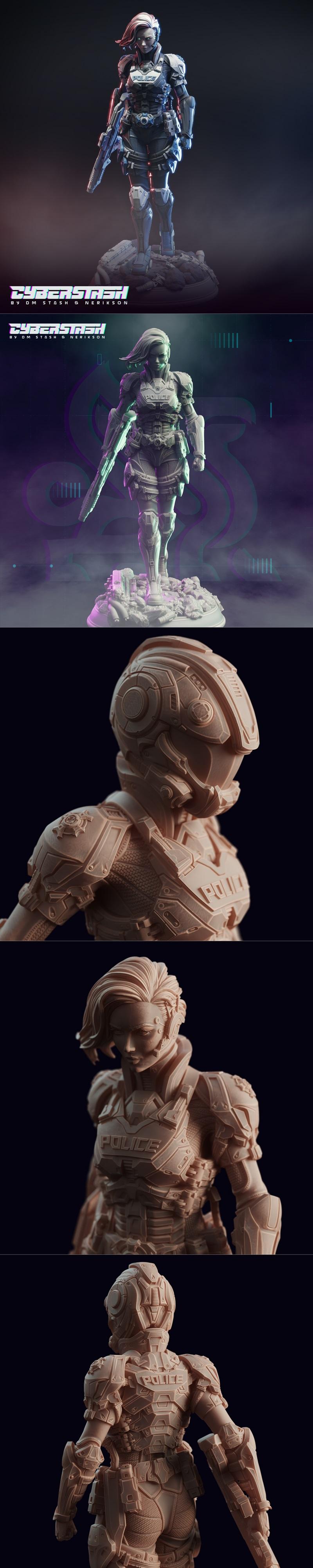 Cyberpunk SWAT Officer – Svetlana Angel Eyes Kyrlenko – 3D Print Model STL