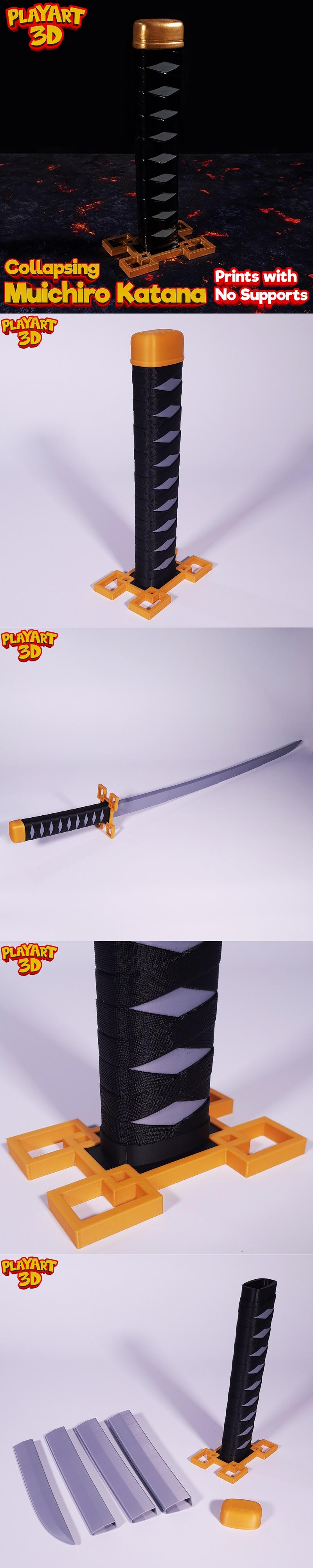 Collapsing Katana Muichiro Tokito – 3D Print Model STL