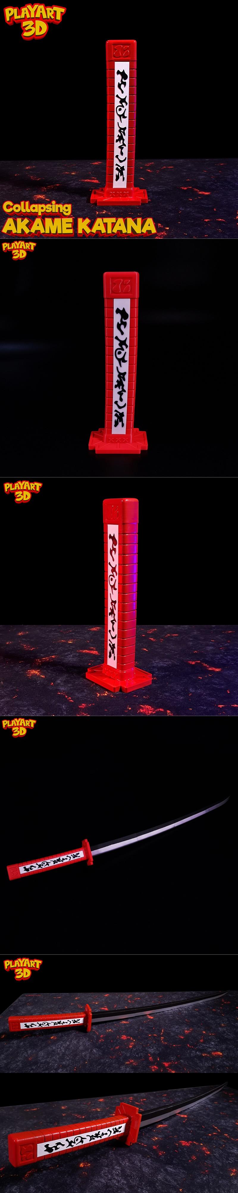 Collapsing Katana Akame GA Kill – 3D Print Model STL