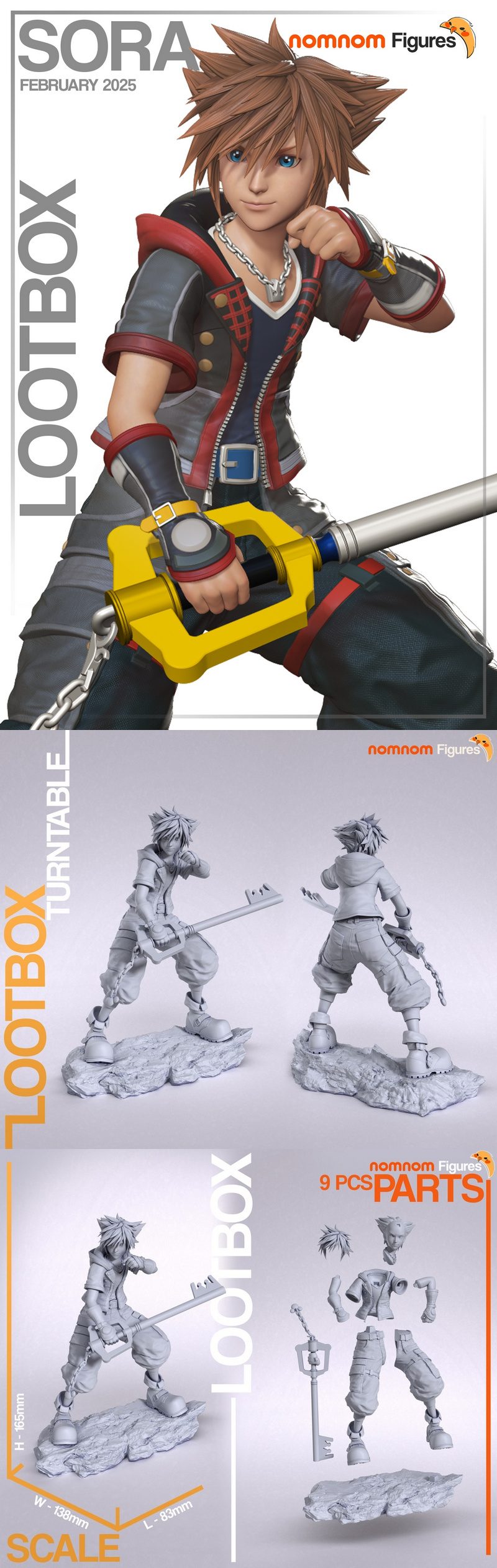 NomNom Figures – Sora from Kingdom Hearts – 3D Print Model
