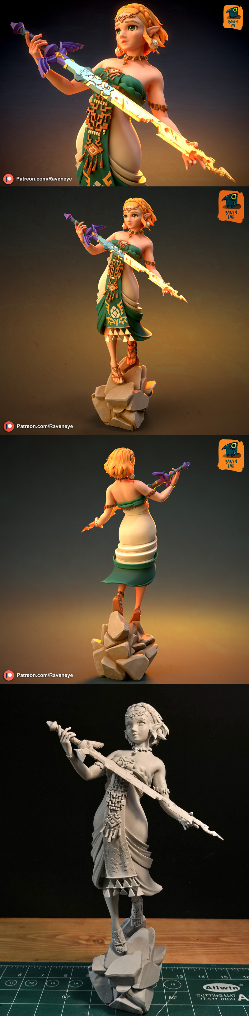 塞尔达公主 3D打印模型|Princess Zelda – 3D Print Model