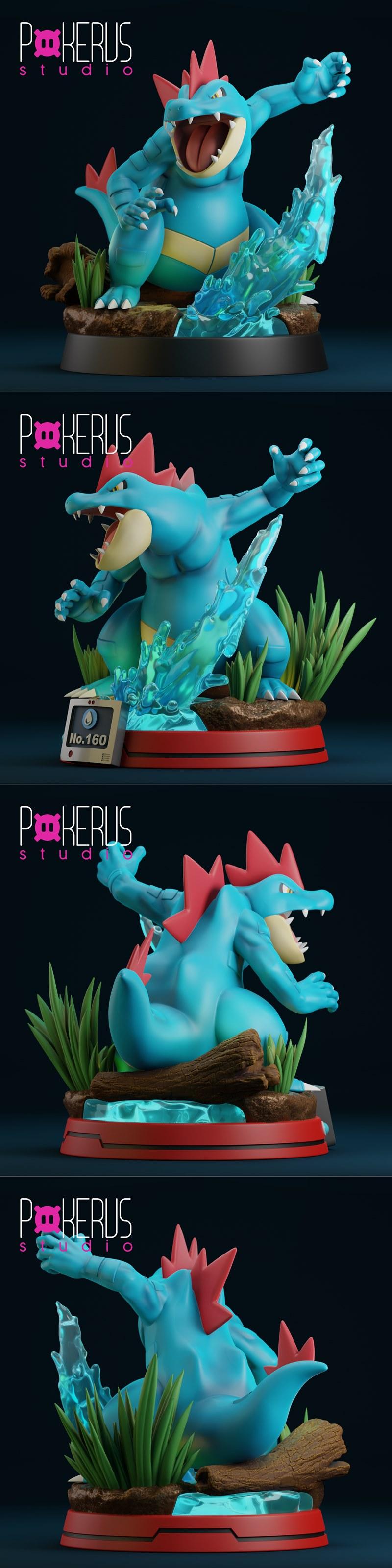 Pokerus Studio 旗下作品《Feraligatr》3D打印模型|Pokerus Studio – Feraligatr – 3D Print Model STL