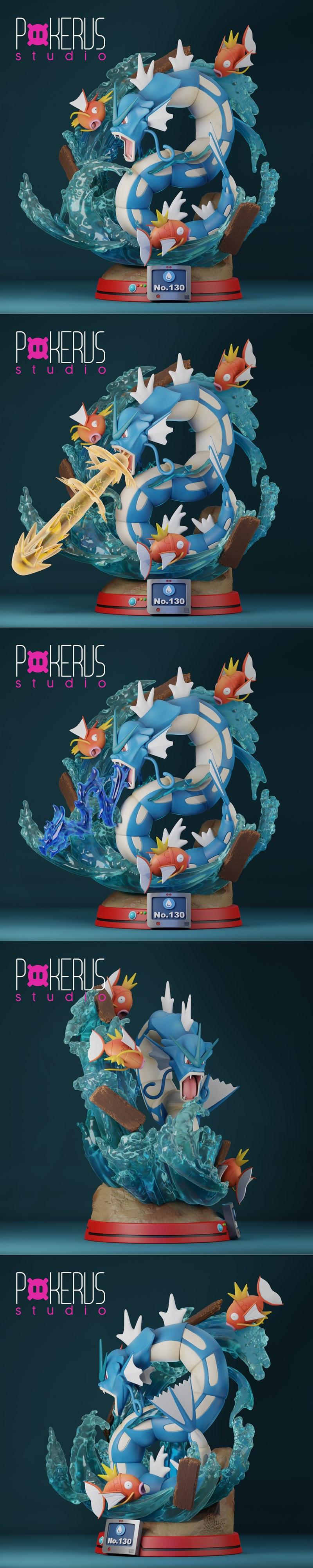 Pokémon 3D打印模型：巨龙型宝可梦盖欧卡神话形态|Pokerus Studio – Gyarados Mythic – 3D Print Model STL