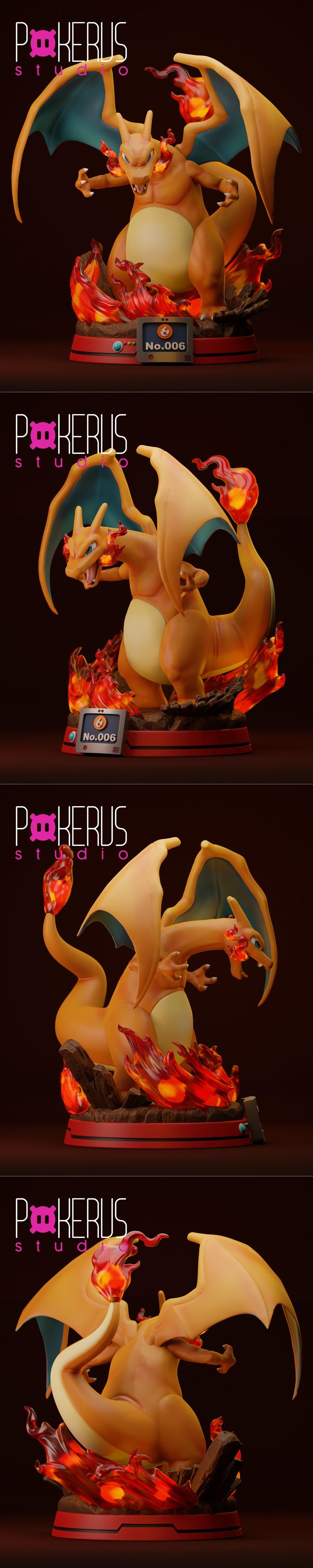 Pokerus Studio - 《火龙神》3D打印模型|Pokerus Studio – Charizard Ver.B – 3D Print Model STL