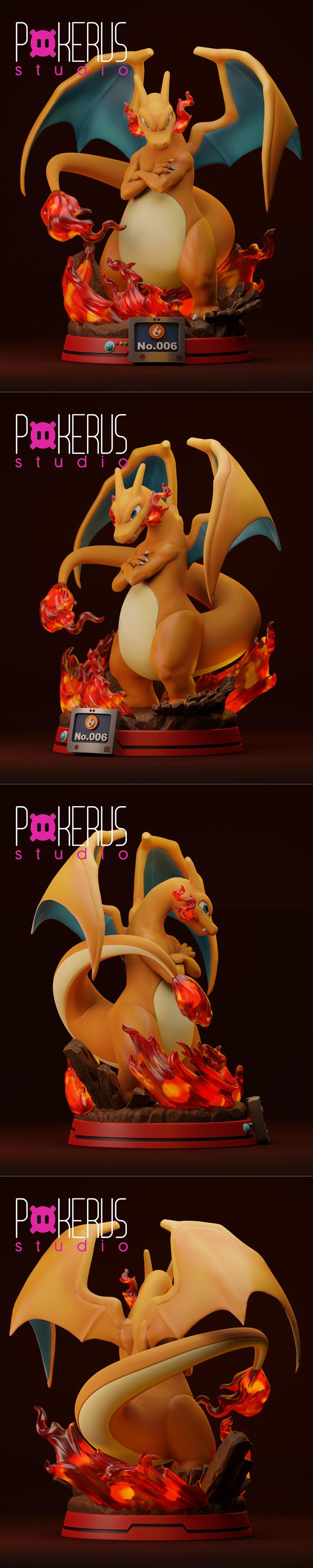 Pokerus Studio - 火龙神兽 - 3D打印模型|Pokerus Studio – Charizard – 3D Print Model STL