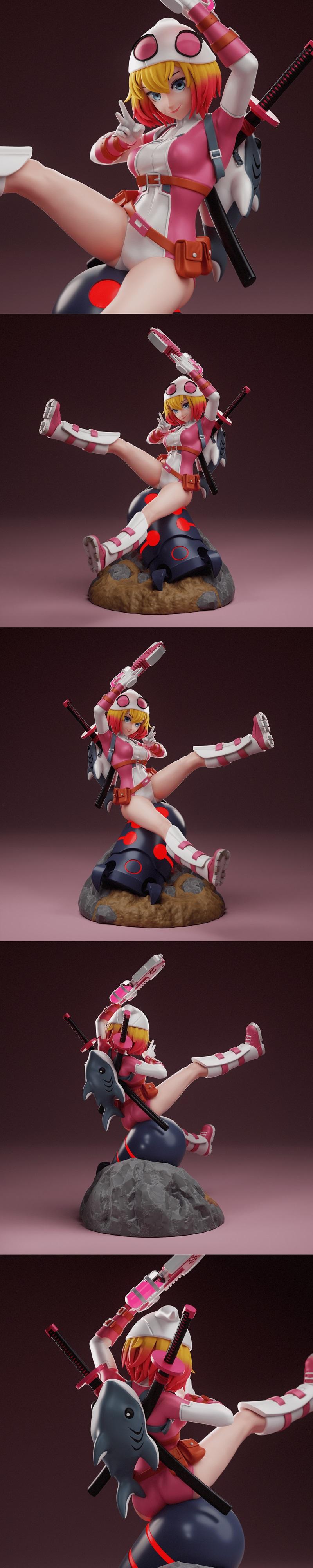 漫威 Gwenpool 3D打印模型|Tenshi Figures – Marvel – Gwenpool – 3D Print Model STL