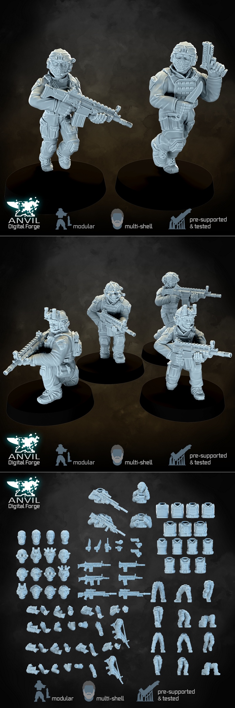 Anvil Digital Forge - 现代特种部队 2024 3D打印模型|Anvil Digital Forge – Modern Special Forces June 2024 – 3D Print Model STL