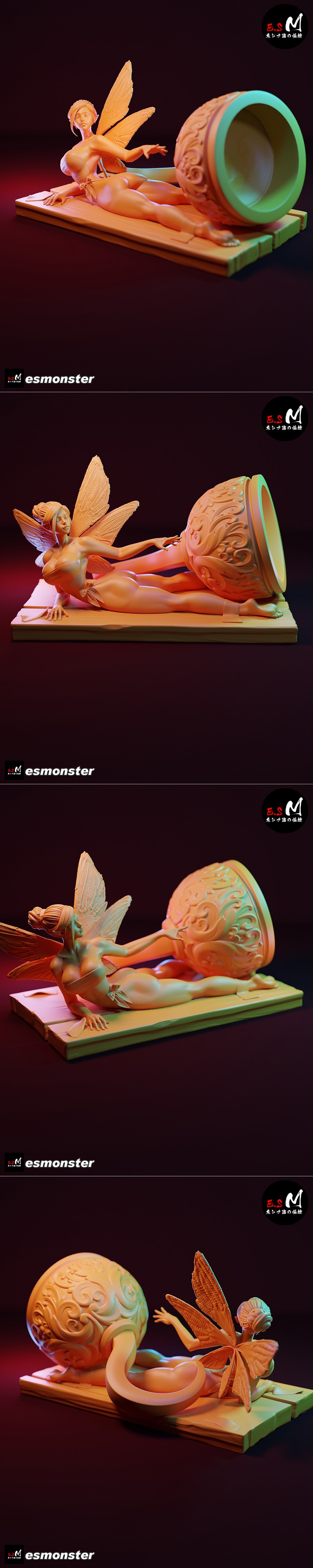 E.S怪物 - 小美人鱼 - 3D打印模型|E.S Monster – Tinker bell – 3D Print Model STL
