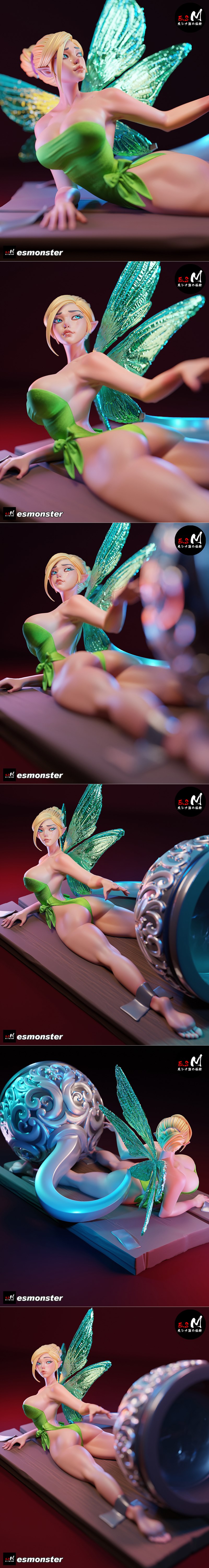 E.S怪物 - 小美人鱼 - 3D打印模型|E.S Monster – Tinker bell – 3D Print Model STL