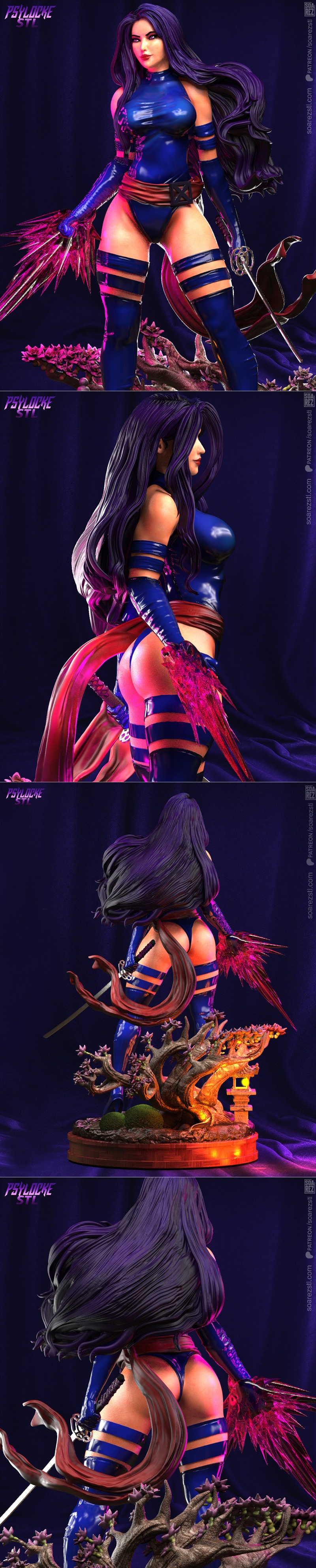 Soarez 3D打印模型：Psylocke角色模型|Soarez 3d – Psylocke – 3D Print Model STL