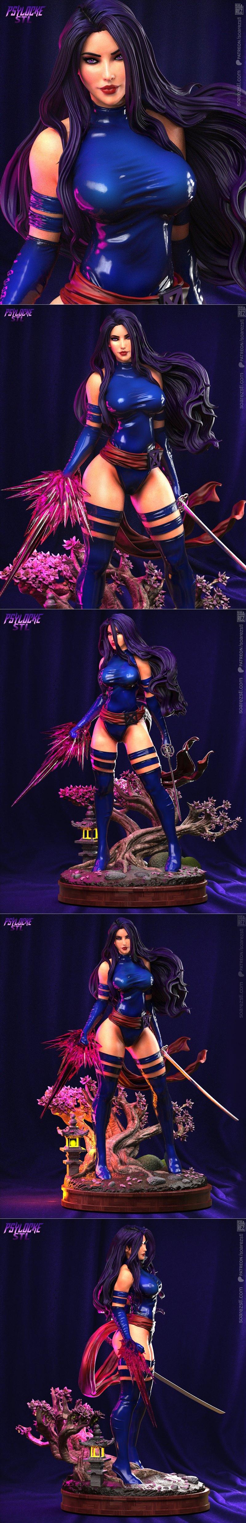 Soarez 3D打印模型：Psylocke角色模型|Soarez 3d – Psylocke – 3D Print Model STL