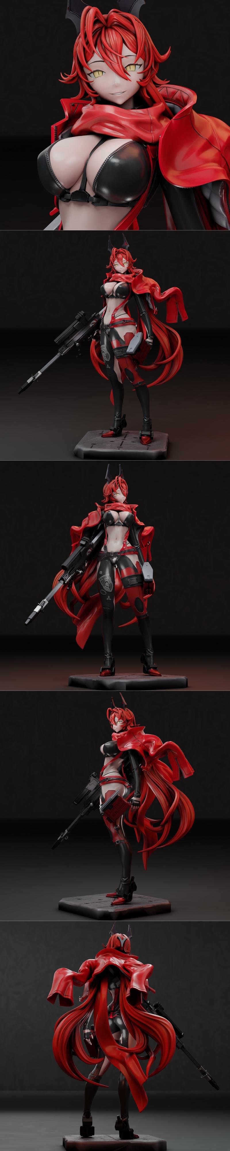 Gr8Tech - 尼尔克 红斗篷 3D打印模型|Gr8Tech – NIKKE – Red Hood – 3D Print Model STL
