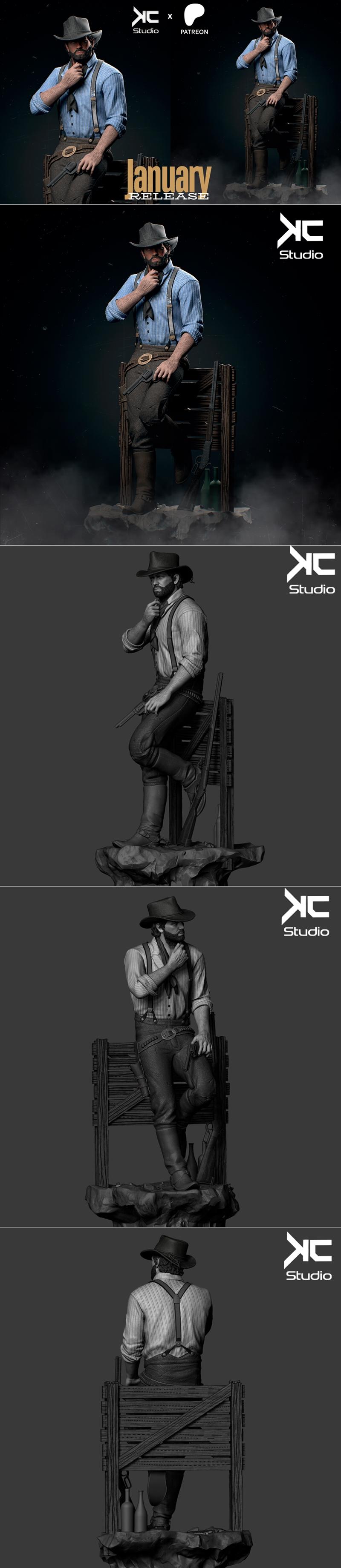 KcStudio - 艾瑞克·莫根 - 3D打印模型|KcStudio – Arthur Morgan – 3D Print Model STL