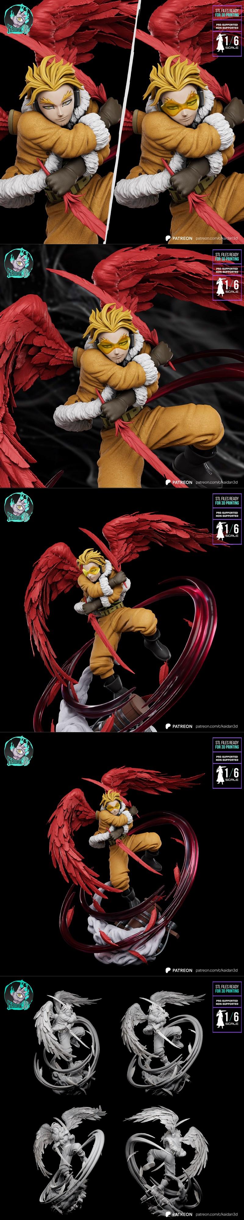 Kaidan 3D - 鹰族模型 - 3D打印角色雕塑|Kaidan 3D – Hawks – 3D Print Model STL