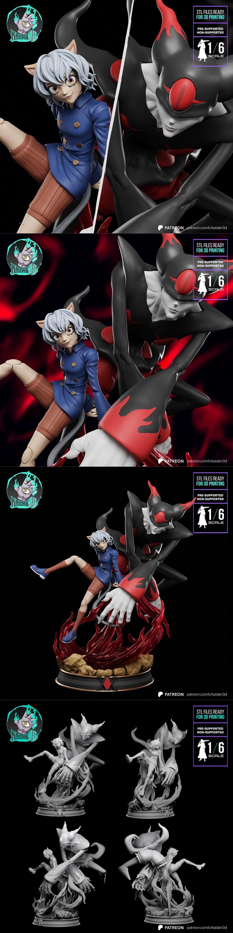 Kaidan 3D - 《奈菲尔塔利 x 特尔普西科拉》3D打印模型|Kaidan 3D – Neferpitou x Terpsichora – 3D Print Model STL