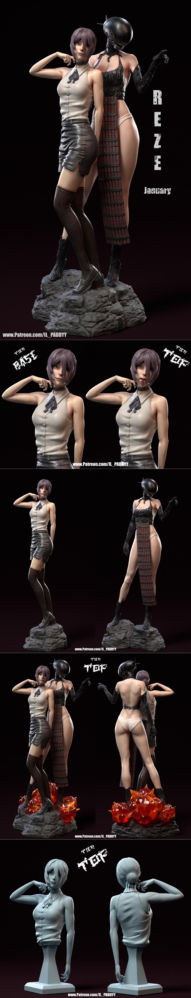 Il Paddyy - 剑与魔女 - 魔王炸弹 3D打印模型|Il Paddyy – Chainsaw Man – Reze and Devil Bomb – 3D Print Model STL