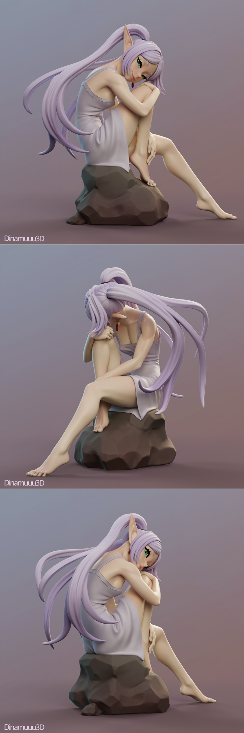 Dinamuuu3D - 《空之轨迹》弗里恩 3D打印模型|Dinamuuu3D – Sousou no Frieren – Frieren – 3D Print Model STL