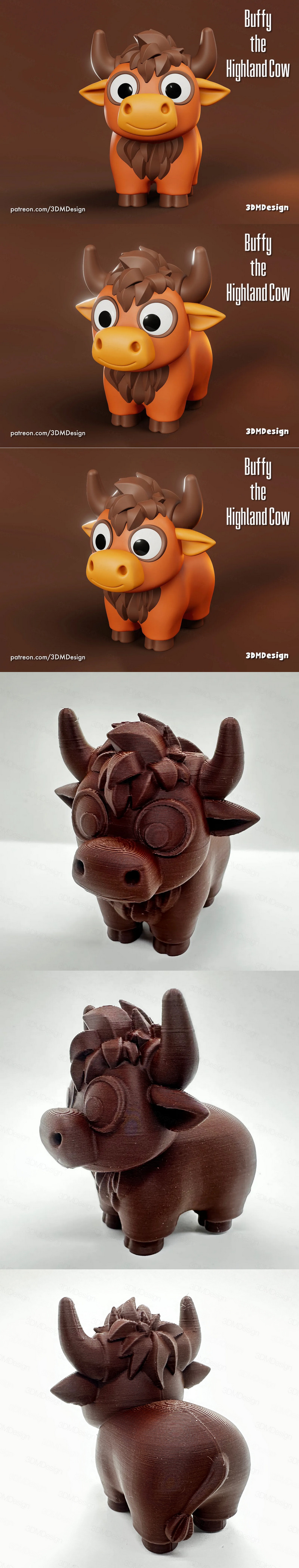 高地牛Buffy——3D打印模型|Buffy the HighlandCow – 3D Print Model