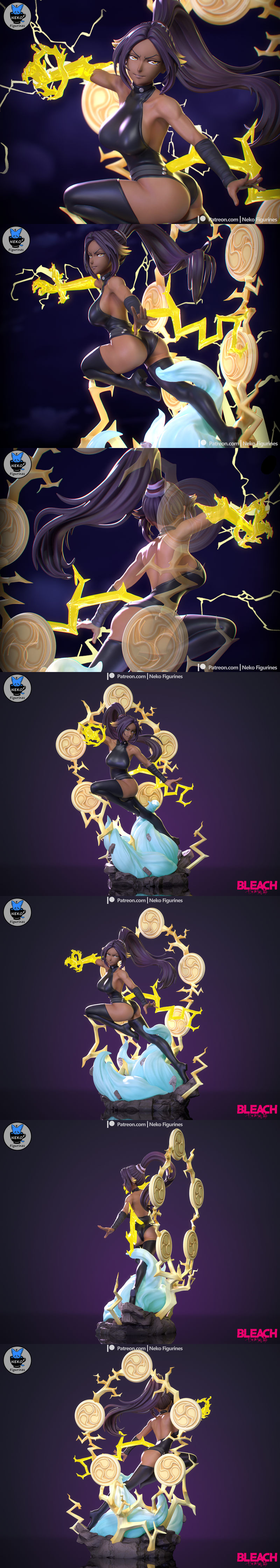 3D打印模型：《死神》Yoruichi角色玩偶|Neko Figurines – Bleach – Yoruichi – 3D Print Model