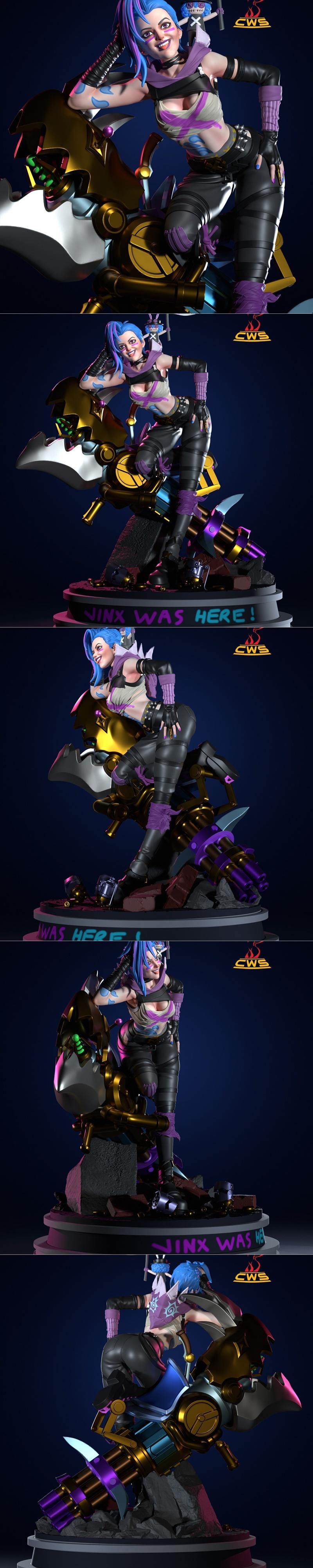 CW工作室 - 云顶之弈 - 独角兽Jinx 3D打印模型|CW Studio – Arcane – Jinx – 3D Print Model STL