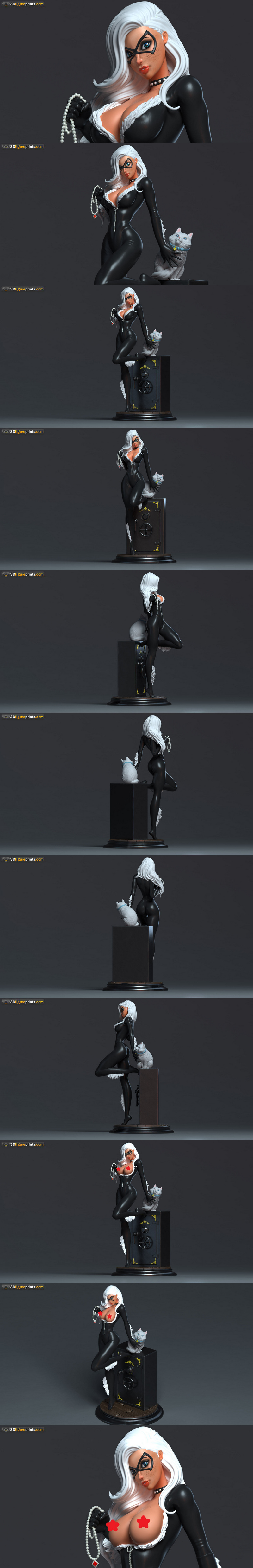 黑猫3D打印模型|Felicia Hardy – Black Cat – 3D Print Model