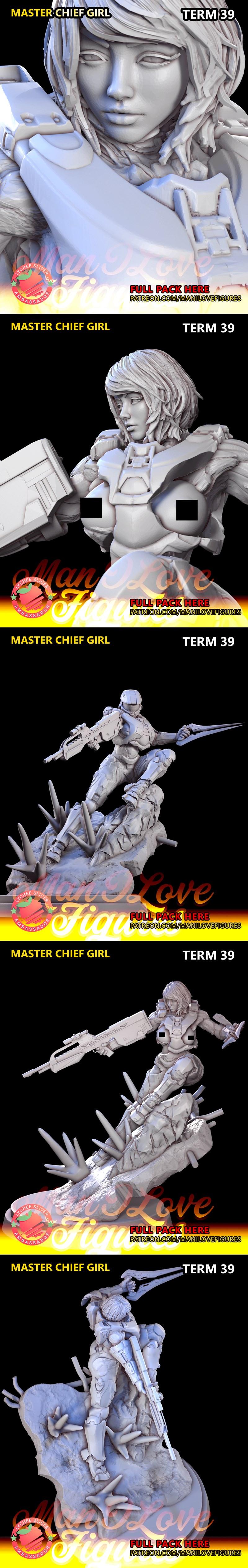 Master Chief少女 3D打印模型|Master Chief Girl – Term 39 – 3D Print Model STL