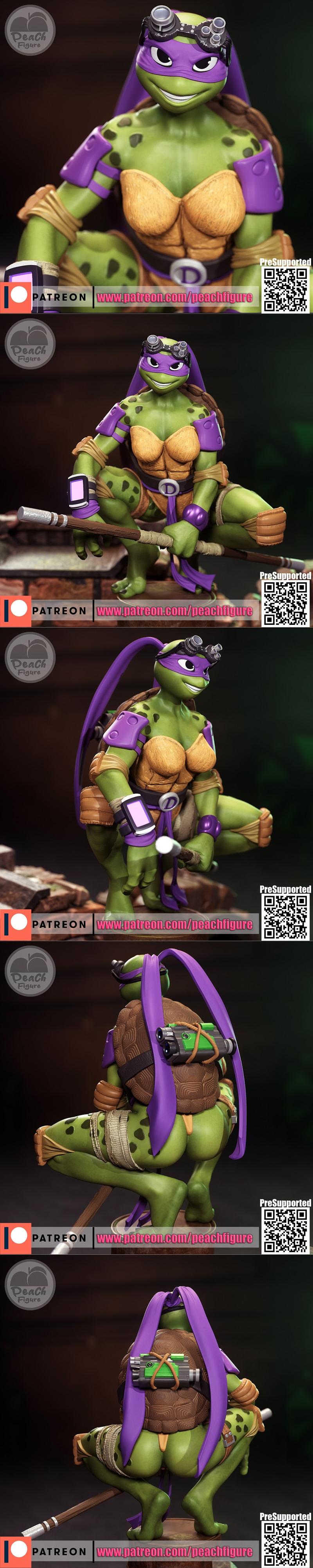 桃形女 - 变形金刚 - 柯博文 - 3D打印模型|Peach Figure – TMNT – Donatello Female – 3D Print Model STL