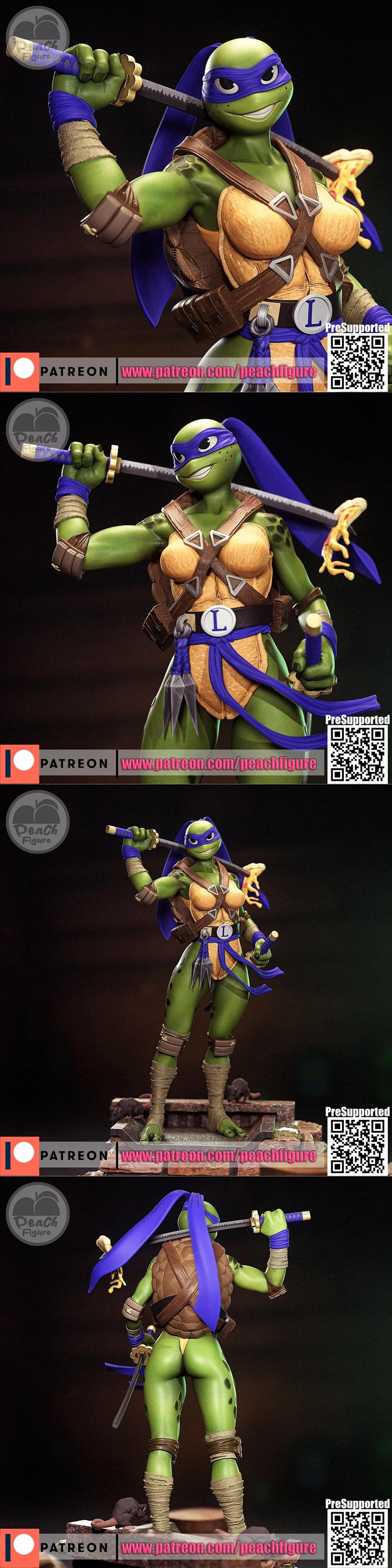 桃形——忍者神龟——莱昂纳多女性——3D打印模型|Peach Figure – TMNT – Leonardo Female – 3D Print Model STL