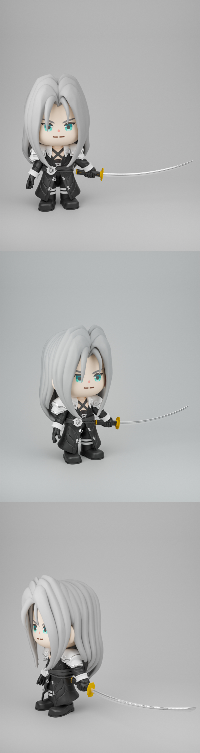 Chibit 092 - 剑圣赛菲罗斯 - 3D打印模型|Chibit 092 – Sephiroth – 3D Print Model