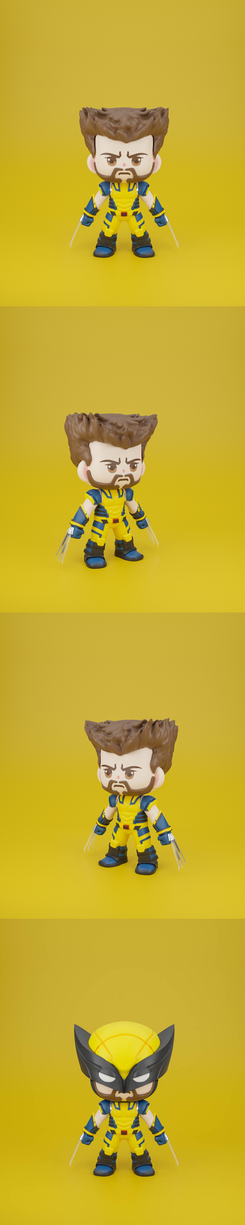 Chibit 082 – 灰色狼人 3D打印模型|Chibit 082 – Wolverine – 3D Print Model