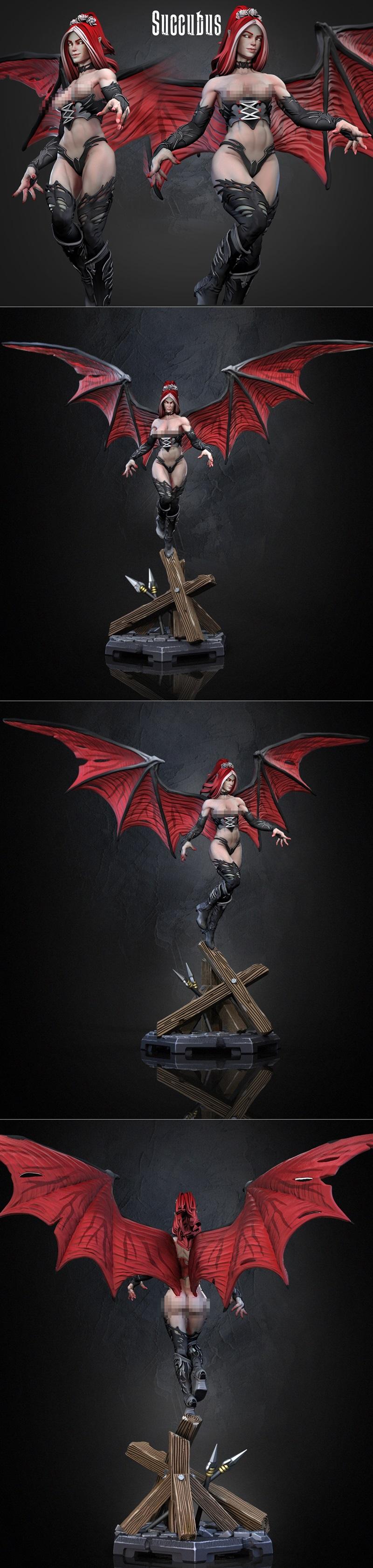 Dragun Studios出品的吸血鬼恶魔3D打印模型|Dragun Studios – Succubus – 3D Print Model STL