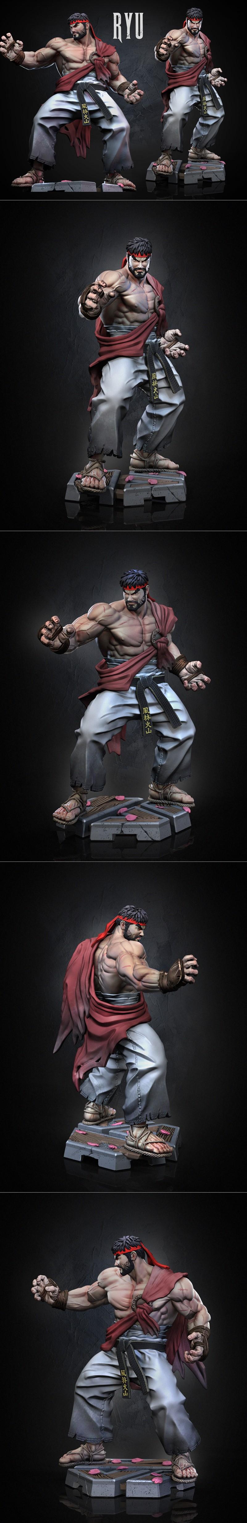 Dragun Studios - 虚拟角色Ryu 3D打印模型|Dragun Studios – Ryu – 3D Print Model STL